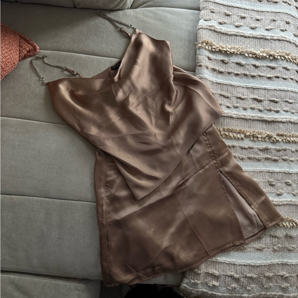 Dynamite Bronze Gold Skirt Set